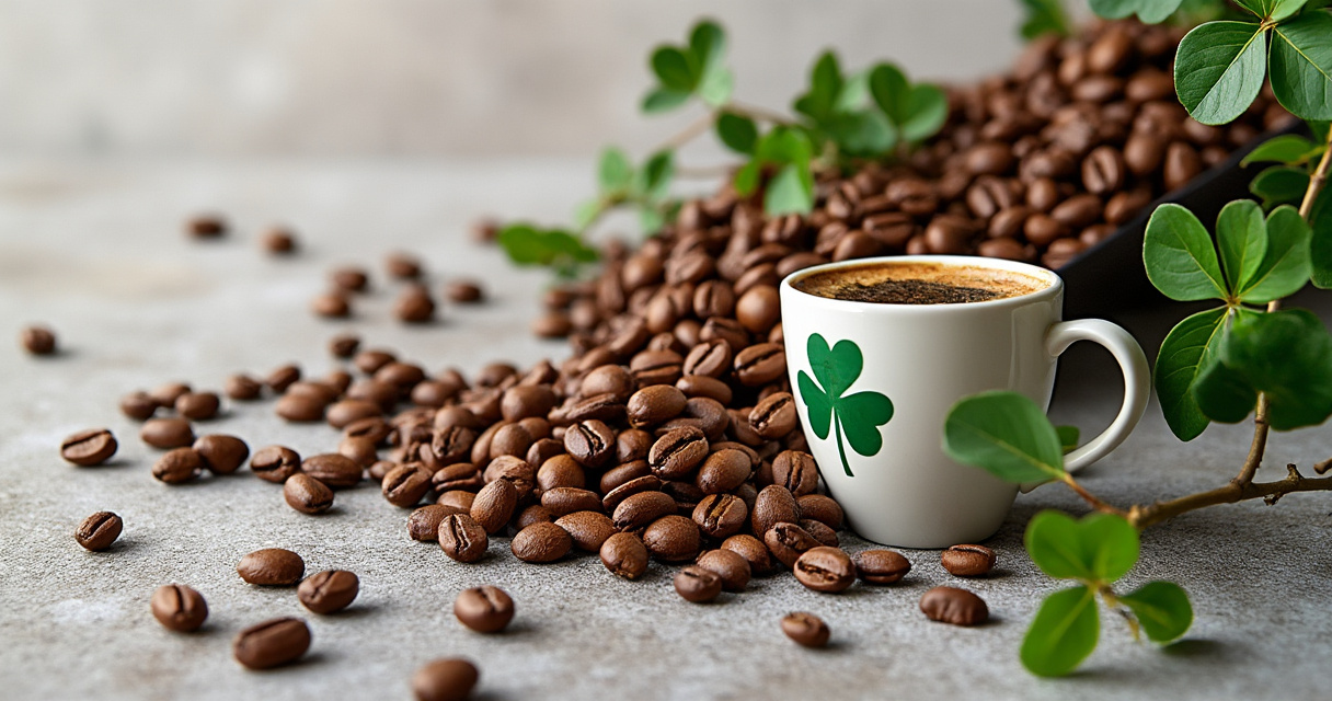 Irish Coffee im Glas mit schwebendem Sahnehaube